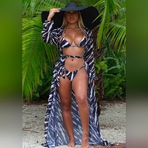 Achilles Cover Up W/ Giovanni Bikini & Maldives Oversized Beach Hat